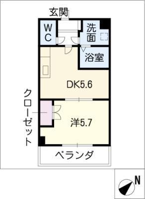 NEXTAGE C(1DK/3階)の間取り写真