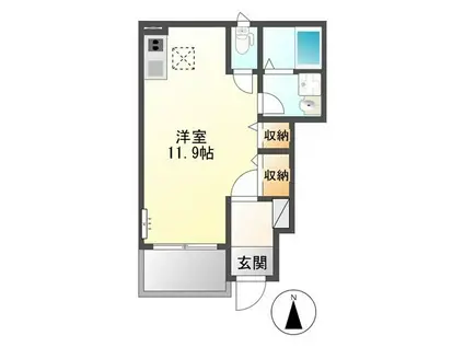 コンフォール(1K/1階)の間取り写真