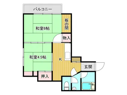 マンションすずらん(2K/7階)の間取り写真