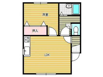 イースト・アベニュー1・2(1LDK/2階)の間取り写真