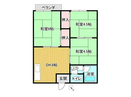 マルトハイツ(3DK/2階)の間取り写真