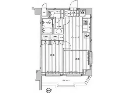 ルーブル飯田橋(2DK/4階)の間取り写真