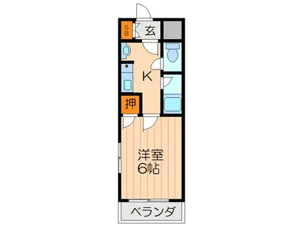 グランドハイム藤田(1K/4階)の間取り写真