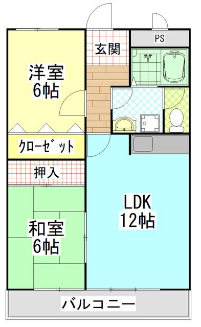 ボナールシャトー(2LDK/4階)の間取り写真