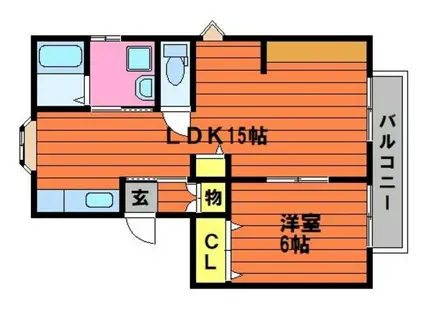 メゾン白神(1LDK/2階)の間取り写真