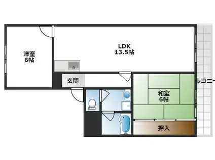 シャンボールメゾン曽根(2LDK/1階)の間取り写真
