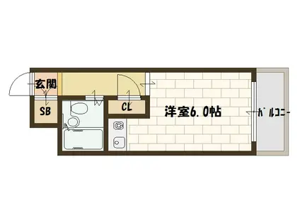 フィノ八番館(ワンルーム/1階)の間取り写真