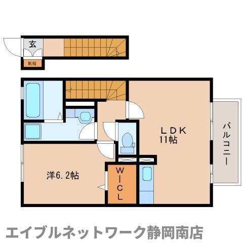 ソシアIII B(1LDK/2階)の間取り写真