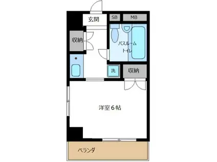 第二山田ビル(1K/3階)の間取り写真