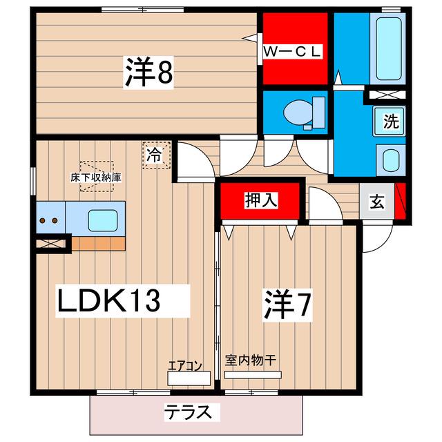 カーサベルデ(2LDK/1階)の間取り写真