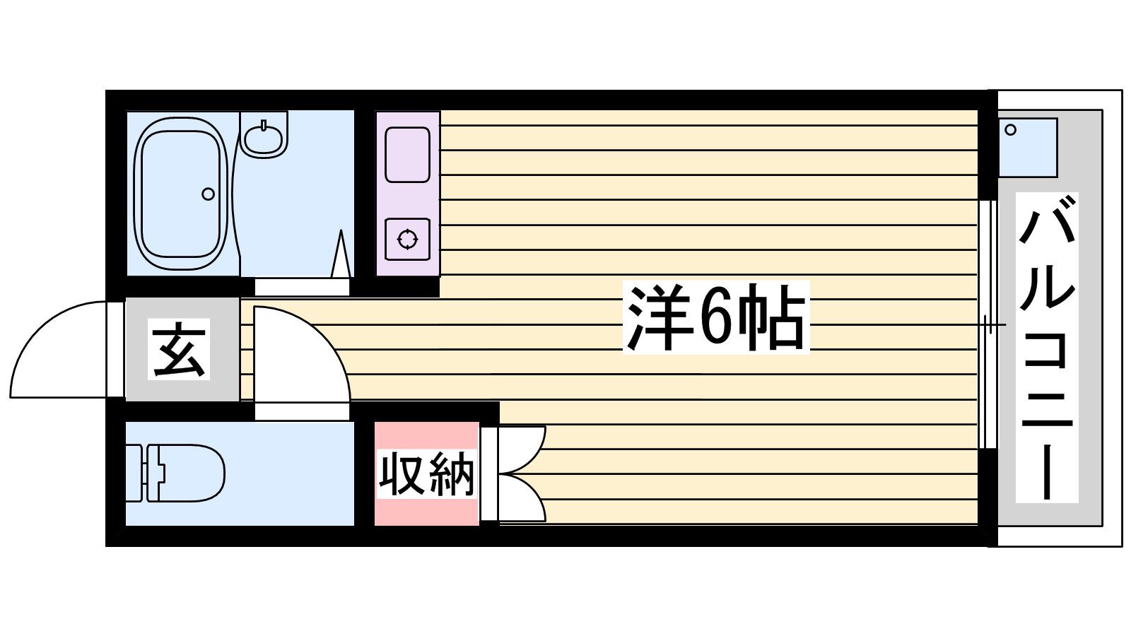 エクセルハイツ(ワンルーム/1階)の間取り写真