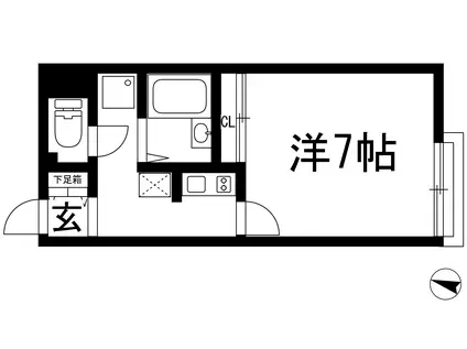 レオネクストセリバテール仁川Ⅱ(1K/1階)の間取り写真