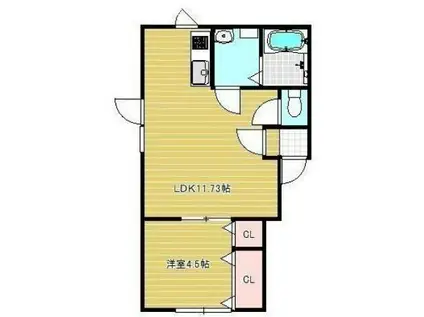 レジデンスK・I(1LDK/1階)の間取り写真