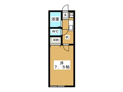 コジマハイツI(1K/1階)の間取り写真