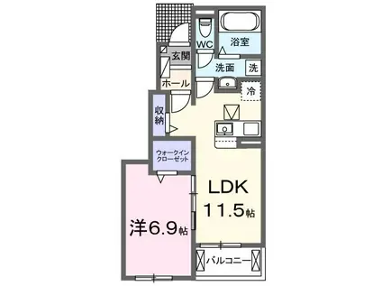 スペチアーレ ドゥーエ(1LDK/1階)の間取り写真