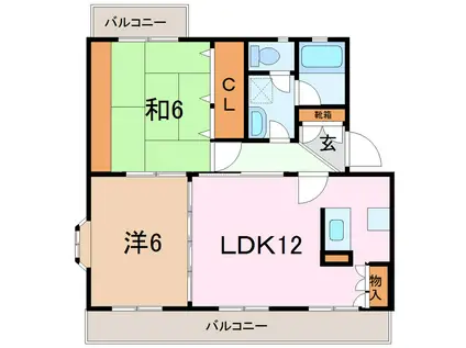 ラ・カシタ・グリスIII(2LDK/3階)の間取り写真