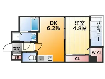 セスト新大阪(1DK/10階)の間取り写真