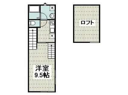 ハイジア鎌倉(2K/2階)の間取り写真