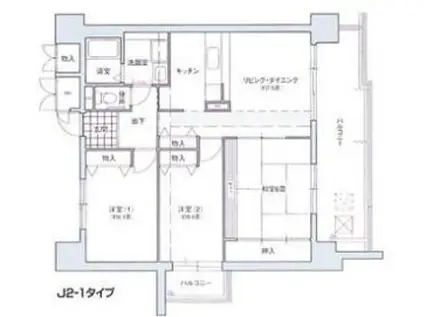 コーシャハイツ酉島(3LDK/9階)の間取り写真