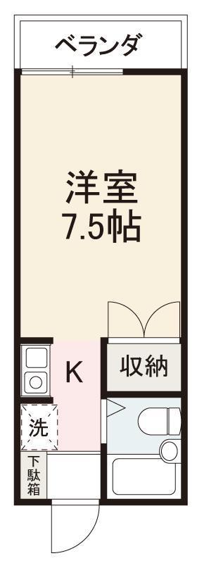 スバルハイツ(1K/2階)の間取り写真