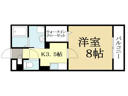 グランドゥール小倉(1K/1階)の間取り写真