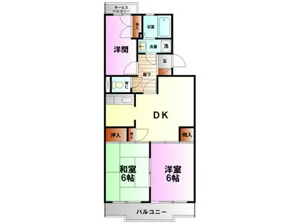 府川マンション(3DK/1階)の間取り写真