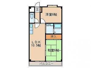 グリーンハイツ瑞穂(2LDK/3階)の間取り写真