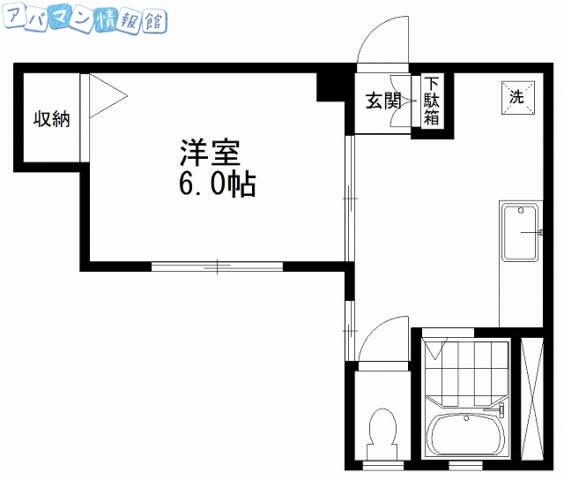 本町レジデンス(1K/2階)の間取り写真