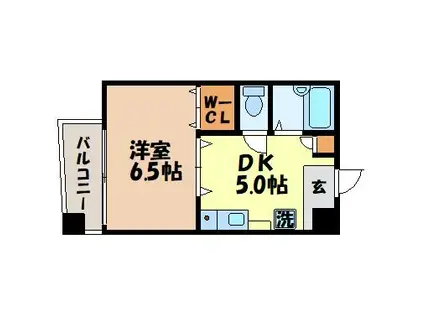 奥村ビル(1DK/4階)の間取り写真