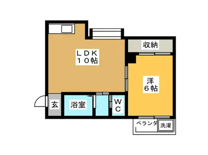 大前ビル(1LDK/3階)の間取り写真