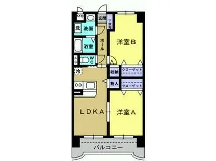 リリアコート(2LDK/2階)の間取り写真