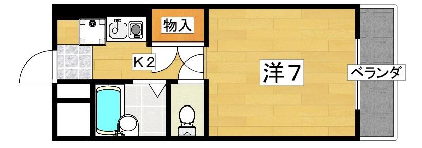 SKY DAY(1K/1階)の間取り写真