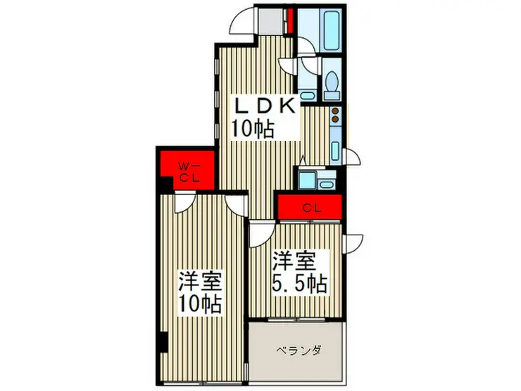 クレセント南町 4階階 間取り