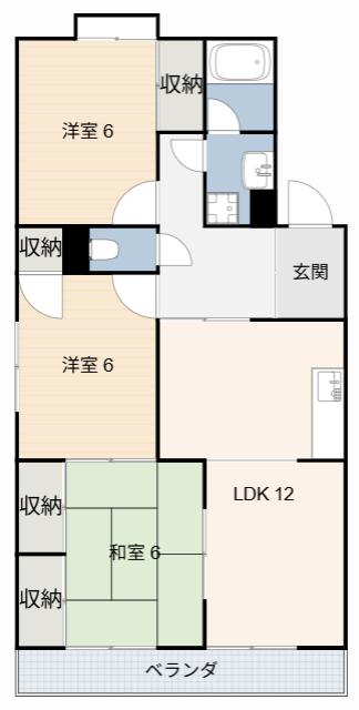 サンパーク森(3LDK/1階)の間取り写真