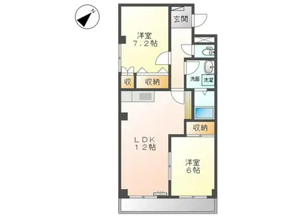 サンピア大福(2LDK/1階)の間取り写真