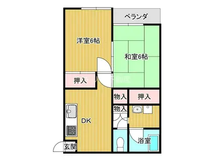 アーバニーハイム上里 I(2DK/1階)の間取り写真