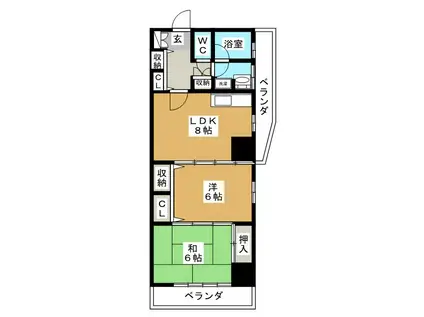 AYビル(2LDK/2階)の間取り写真