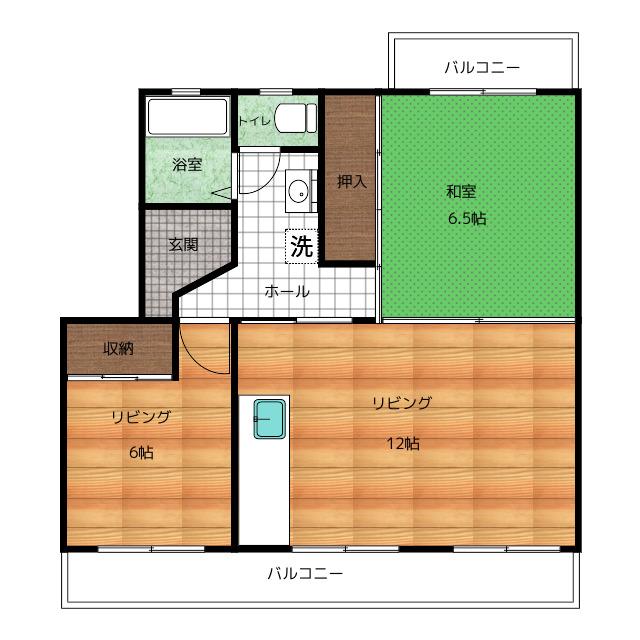 中里ハイツ(2LDK/3階)の間取り写真