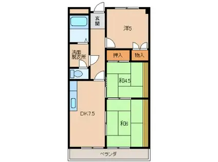 VIASACRA岩出(3DK/1階)の間取り写真