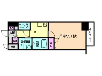 LA DOUCEUR梅田イースト(1K/2階)の間取り写真