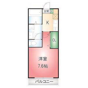 クレイビア熱田(1K/2階)の間取り写真