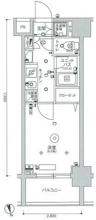 スカイコート蒲田ガーデン 9階階 間取り