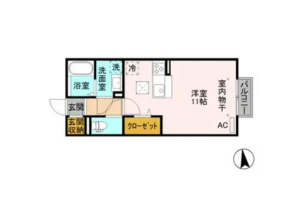 アステール寺町(ワンルーム/1階)の間取り写真