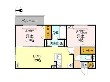 DR相木CORAZON(2LDK/3階)の間取り写真