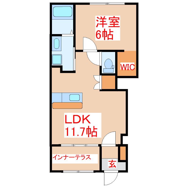 AグランドパレスII(1LDK/1階)の間取り写真