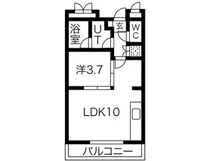 コンフォートシティ(1LDK/4階)の間取り写真