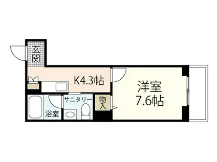 リビエーヌII(1K/3階)の間取り写真