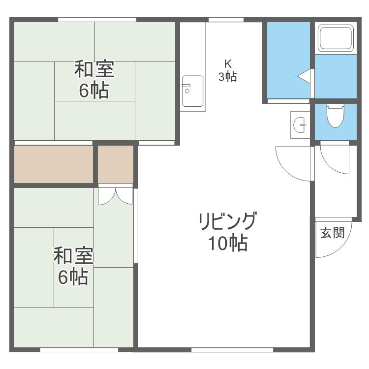 住吉ハイツ(2LDK/2階)の間取り写真