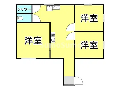 ジョイフル神戸(3LDK/4階)の間取り写真