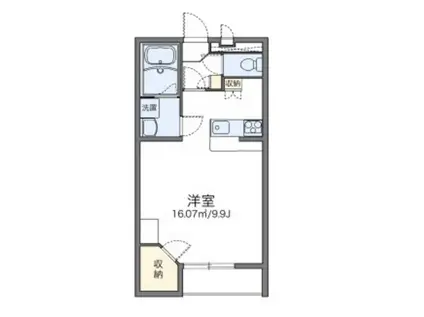 レオパレスパル北方II(ワンルーム/1階)の間取り写真